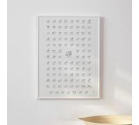 SHINERING Noir 99 Noms D'Allah Avec Signification Calligraphie Asmaul Husna Allah Nom Islamique Musulman Mur Impression Photos Salon Décor À La Maison 40X50Cm Sans Cadre