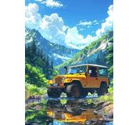 SHINERING Tableau Moderne Sur Toile Représentant Une Cabane Bleue Sur La Plage Et La Forêt, Art Mural Anime Estival, Idéal Pour Un Bar Ou Un Salon (Format A8). 30X40Cm Sans Cadre