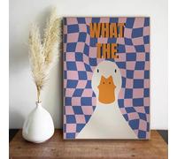 SHINERING Tableau Sur Toile Amusant Et Mignon Représentant Un Canard, Affiche Et Décoration Murale Pour Salle De Bain, Chambre Ou Maison, Format A3 40X50Cm Sans Cadre