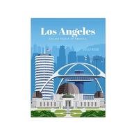 SHINERING Toile D'Art Mural De Paysage De Voyage Du Monde, Ville De Los Angeles, Affiches De Peinture, Photo Pour Décoration De Salon Et De Maison 60X80Cm Sans Cadre