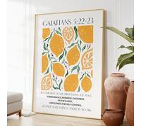 SHINERING Toile De Peinture Avec Citation De Fruits Et Citron De La Bible, Écriture Murale Chrétienne, Imprimés D'Art, Affiche Murale Moderne, Décoration De Maison 60X80Cm Sans Cadre