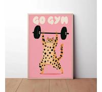 SHINERING Œuvre D'Art Qui Ne Peut Pas Aller À La Salle De Sport, Drôle De Chat Cible Poids Fort Af Affiche, Haltérophilie Art Impression Décoration 30X40Cm Sans Cadre