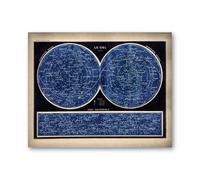 SHINERING Vintage Version Française Carte Des Étoiles Célestes Constellations Toile Affiche Mur Art Peinture Impressions Décoratif Photo Décor À La Maison A1 60X80Cm Sans Cadre