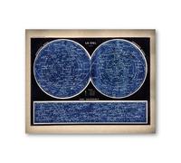 SHINERING Vintage Version Française Carte Des Étoiles Célestes Constellations Toile Affiche Mur Art Peinture Impressions Décoratif Photo Décor À La Maison A1 50X70Cm Sans Cadre
