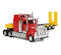 SHINESIGNAL Camion Jouet, Échelle 1/50 Métaux Modèle de Camion Américain for Kenworth, Jouet de Remorquage Moulé sous Pression Garçon Cadeau et Les Collectionneurs Modèles- Rouge Jaune