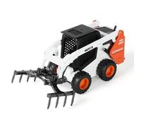SHINESIGNAL Engin à Grappin Blanc Professionnel Entièrement Fonctionnel, Chariot élévateur en Alliage, Jouet de Construction, Véhicule D'ingénierie pour Enfants