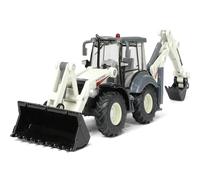 SHINESIGNAL Tractopelle Enfant Modèle Réduit Échelle, Jouets Robustes en Métal Mini Pelle Hydraulique Mobile pour Cadeau Enfant et Collectionneurs -White