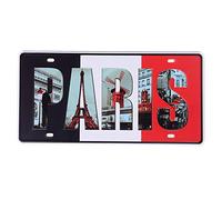 Shinewe Paris Crafts Vintage en métal Accessoires de décoration de la Maison de Plaque d'immatriculation 15 x 30 cm