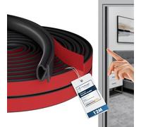 shinfly 12M Joint Porte Fenêtre Isolation Thermique et Phonique, Bande d’Étanchéité Auto-adhésive en TPE, Joint Porte Entrée Anti Courant d’Air, Étanche, Anti Bruit & Anti Poussière (Noir)
