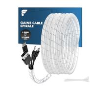 shinfly 2×6 m Gaine Câble Spirale, Flexible Kit de Câble Rangement pour Ranger Les Câbles de 7mm - 40mm Câble d'Antenne TV/PC/USB/Télé/AUX (6m ø8mm+6m ø10mm+10pcs Attache-Câbles, Blanc Transparent)