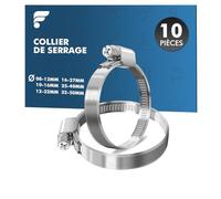 shinfly 24 Pièces Collier de Serrage Inox 304, Collier Serrage Tuyau Réglable, Collier de Serrage Métallique pour Piscine, Lave-vaisselle, Jardin 6 Tailles:08-12/10-16/12-22/16-27/25-40/32-50mm