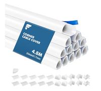 shinfly 4,8 m Goulotte Cable Quart de Rond, Goulotte Electrique pour Câbles, Cache Fil, Cache Cable pour Cacher Les Câbles, Goulotte Autocollante pour Coin de Mur, TV - Blanc 30 mm x 17 mm