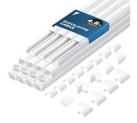 shinfly 4,8m Cache Cable - Goulotte Passe Cable pour Câbles électriques, Goulotte Electrique, Passe Cable Mural - Cache Fil Electrique pour TV - Blanc 15mm x 9mm (0,4m x 12Pièces)