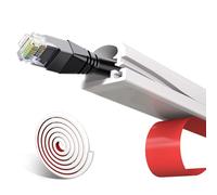 shinfly 4m Mini Blanc Goulotte Passe Cable pour Un Câble, Cache-Câbles Auto-Adhésif, Flexible Goulotte Electrique en Silicone pour Cables, Cache Fil Convient pour la Gestion des Câbles Muraux