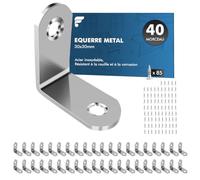 shinfly Équerre de Fixation en Métal Équerre de Fixation Inox pour la Réparation de Meubles - Lot de 40 Équerres de Fixation 30*30mm pour la Fixation et la Réparation de Meubles, Renforcer les Joints