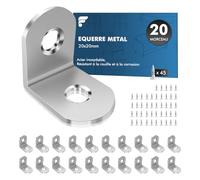 shinfly Équerre de Fixation en Métal equerre metal Inox pour la Réparation de Meubles - Lot de 20 Équerres de Fixation 20*20mm pour la Fixation et la Réparation de Meubles, Renforcer les Joints