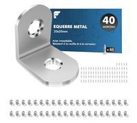 shinfly Équerre de Fixation en Métal equerre metal Inox pour la Réparation de Meubles - Lot de 40 Équerres de Fixation 20*20mm pour la Fixation et la Réparation de Meubles, Renforcer les Joints