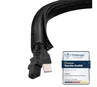 shinfly Gaine Cable Informatique 6m-6mm, Cache Câble Auto-Fermeture, Protection Cable Electrique, Range Cable, Gestion de Câble Rangement Tressée Fendue en Pet, pour TV/PC, Noir