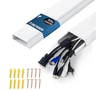 shinfly Gaine de câble TV de 1 m - Rangement de fils en PVC pour cache-fils mural, cache 1 à 10 câbles, goulotte de câble autocollante - Idéal pour l'installation TV - 100 cm (L) x 7 cm (l) x 0,180 cm