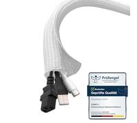 shinfly Gaine Cable Informatique 10m-6mm, Cache Câble Auto-Fermeture, Protection Cable Electrique, Range Cable, Gestion de Câble Rangement Tressée Fendue en Pet, pour TV/PC, Blanc