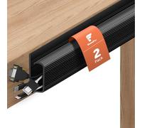 shinfly Gestion des Câbles de Bureau, 2 x 40 cm de Gestion des Câbles sous Le Bureau, Rainure de Goulotte de Câbles Noire en Forme de J pour Bureau d'Ordinateur, Télévision (Lot de 2)