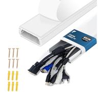 shinfly Goulotte TV 0.4m - Passe Cable PVC pour Cache-Câbles Mural, Cache Jusqu'à 1~10 Câbles, Goulotte Autocollante - Idéal pour l'installation de TV - 40cm(LG) x60mm(l) x18mm(h) - Blanc