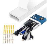 shinfly Goulotte TV 0.8m - Passe Cable PVC pour Cache-Câbles Mural, Cache Jusqu'à 1~10 Câbles, Goulotte Autocollante - Idéal pour l'installation de TV - 40cm(LG) x60mm(l) x18mm(h) - Blanc