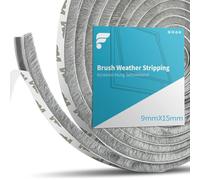 shinfly Joint Fenetre Porte Isolation, 10 Mètres(L) x 9 mm(B) x 15 mm(D) Joint Brosse Porte Coulissante, Joint Etancheite pour Fenetre Baie Vitrée Porte Poussière Voler Froid Phonique(Gris, 10M)