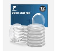 shinfly Lot de 12 butoirs de porte muraux autocollants - 40 x 9 mm - Protection murale - Pour chambre et cuisine - Transparent