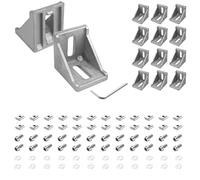 shinfly Lot de 12 profilés d'angle en aluminium de 40 x 40 mm - Matériel de fixation - Connecteur d'angle d'angle - Connecteur d'angle à 90° - Pour établis de travail, étagères, supports d'appareils