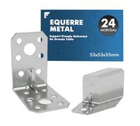 shinfly Lot de 24 connecteurs coudés 53 x 53 x 35 mm - En métal galvanisé à 90 degrés - Pour meubles, chaise, table, fenêtre, support d'angle