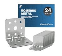 shinfly Lot de 24 raccords coudés - 40 x 40 x 40 mm - En métal galvanisé - 90 degrés - Pour meubles, chaise, table, fenêtre, support d'angle
