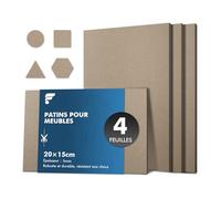 shinfly Patin Chaise 4 Pieces, Feutrine Autocollante 20 x 15 cm, Patins pour Meubles avec Une Épaisseur de 5mm, Auto-AdhéSif Autocollant Meuble, RéDuire Le Bruit et Les Rayures sur Le Sol, Beige