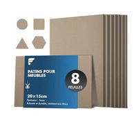 shinfly Patin Chaise 8 Pieces, Feutrine Autocollante 20 x 15 cm, Patins pour Meubles avec Une Épaisseur de 5mm, Auto-AdhéSif Autocollant Meuble, RéDuire Le Bruit et Les Rayures sur Le Sol, Beige