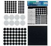 shinfly Patins pour Meubles 125 pcs, Noir, Auto-Adhésifs Patin Chaise, Tampon Meuble, 3mm D'épaisseur Patins Feutre pour Meubles, Anti-Rayures