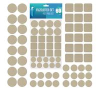 shinfly Patins pour Meubles 60 Pièces, Auto-Adhésifs Patin Chaise, Tampon Meuble, 3mm D'épaisseur Patins Feutre pour Meubles, Anti-Rayures, Beige