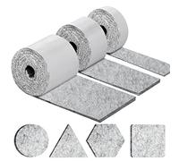 shinfly Patins pour Meubles Auto-Adhésifs, Patin Chaises - 3 Rouleaux (100 * 10cm+100 * 5cm+100 * 2cm), Tampon Chaise 4mm - Épais Patin Feutre Autocollant, Découpe Libre de Toute Taille, Gris Clair