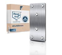 shinfly plaque metal 10pcs connecteurs plats (40 mm x 100 mm) en acier inoxydable avec 80 vis, fer plat perforé, pour meubles, chaise, table, fenêtre