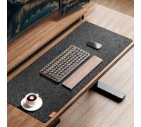 shinfly Sous-main en feutre - 100 x 40 cm - Antidérapant - Protection de bureau - Pour équipement de bureau à domicile - Gris foncé