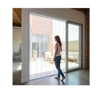 SHINGJING Rideau à Bandes en PVC Transparent, Rideau de Porte en Plastique Robuste de 1,3 mm d'épaisseur for Garage, entrepôt, terrasse, bloqueur d'air Flexible(W240xH240cm/W94.49xH94.49in)