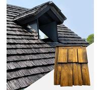 shingle pour toiture Bardeaux de toit robustes en faux grain de bois pour maison, remplacement de panneau de tuiles de toiture imperméable à la pluie(Yellowish Brown,45pcs)