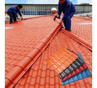 shingle pour toiture Grand panneau de bardeaux et de tuiles de toiture personnalisé, nouveau revêtement de toit résistant aux intempéries pour maisons(Orange,Set of 30)