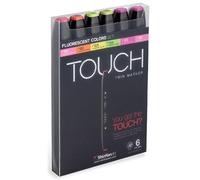 Marqueurs à alcool double face TOUCH Fine & Chisel, 6pcs fluorescent tones
