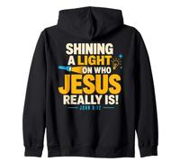 Shining A Light on Who Jesus Bible Christian Verse Quote Sweat à Capuche