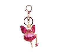 Shining crown Cristal Porte-CléS Diamant Ange FéE Porte-CléS Pendentif à Breloque Pour Femmes Filles Voiture Clé Sac DéCor Avec BoîTe-Cadeau, Rose