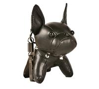 Shining crown Porte-clés bouledogue français, breloque de sac en cuir, noir, taille M, Noir, M