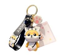Shining crown Porte-clés pour femmes, porte-clés mignon, pendentif de dessin animé Shiba Inu porte-clés, pendentif de sac, Noir , 40