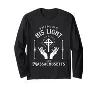 Shining His Light in Massachusetts Vintage Retro Jésus Manche Longue