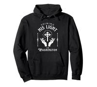 Shining His Light in Washington Vintage Retro Jésus Sweat à Capuche