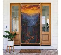 Shining Overlook - Bannière de porte imprimée à suspendre - Décoration de porte en tissu pour les vacances, l'intérieur et l'extérieur